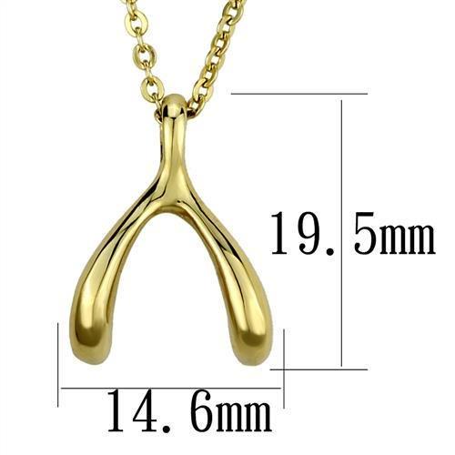 TK2528 - IP Gold(Ion Plating) Stainless Steel Chain Pendant with No Stone-1