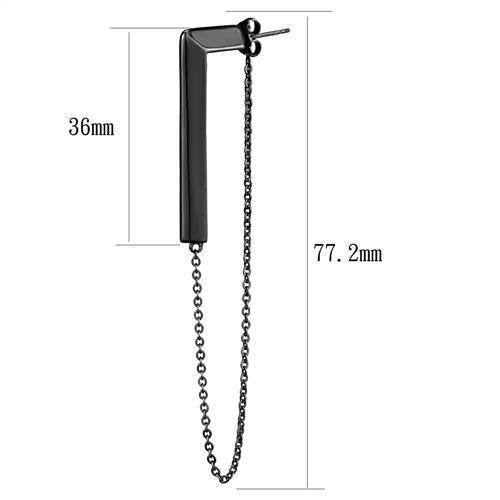 TK2535 - IP Light Black  (IP Gun) Stainless Steel Earrings with No Stone-1