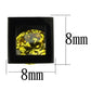TK2540 - IP Black(Ion Plating) Stainless Steel Earrings with AAA Grade CZ  in Topaz-1