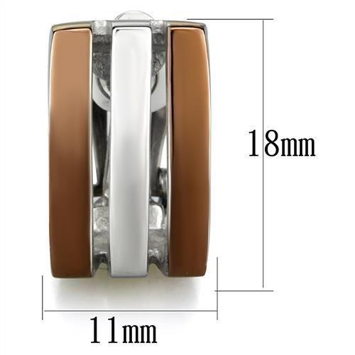 TK2542 - Two Tone IP Light Brown (IP Light coffee) Stainless Steel Earrings with No Stone-1