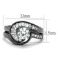 TK2546 - IP Light Black  (IP Gun) Stainless Steel Ring with AAA Grade CZ  in Clear-1