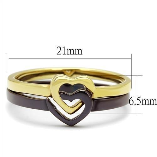 TK2548 - IP Gold & IP Dark Brown (IP coffee) Stainless Steel Ring with No Stone-1