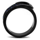 TK2549 - IP Black(Ion Plating) Stainless Steel Ring with Top Grade Crystal  in Multi Color-2