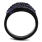TK2551 - IP Black(Ion Plating) Stainless Steel Ring with Top Grade Crystal  in Multi Color-2