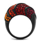 TK2553 - IP Black(Ion Plating) Stainless Steel Ring with Top Grade Crystal  in Multi Color-2