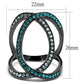 TK2557 - IP Light Black  (IP Gun) Stainless Steel Ring with Top Grade Crystal  in Multi Color-1