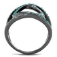 TK2557 - IP Light Black  (IP Gun) Stainless Steel Ring with Top Grade Crystal  in Multi Color-2