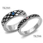 TK2565 - High polished (no plating) Stainless Steel Ring with Top Grade Crystal  in Sea Blue-2