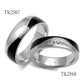 TK2567 - Two-Tone IP Black (Ion Plating) Stainless Steel Ring with No Stone-2