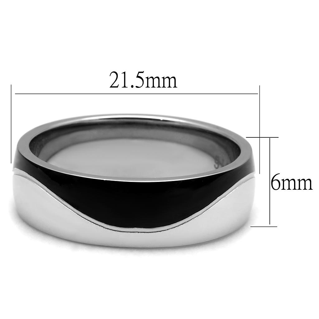 TK2567 - Two-Tone IP Black (Ion Plating) Stainless Steel Ring with No Stone-1
