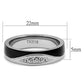 TK2568 - Two-Tone IP Black (Ion Plating) Stainless Steel Ring with Top Grade Crystal  in Clear-1