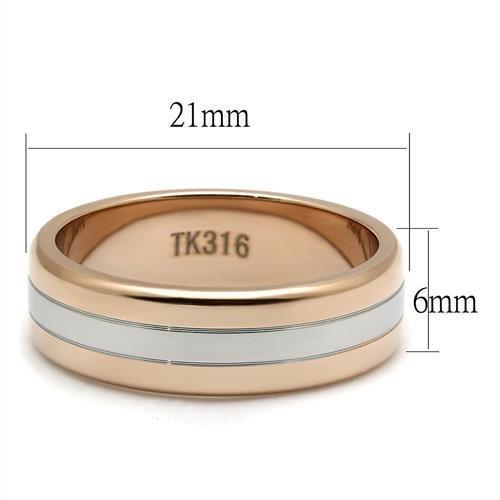 TK2569 - Two-Tone IP Rose Gold Stainless Steel Ring with No Stone-1