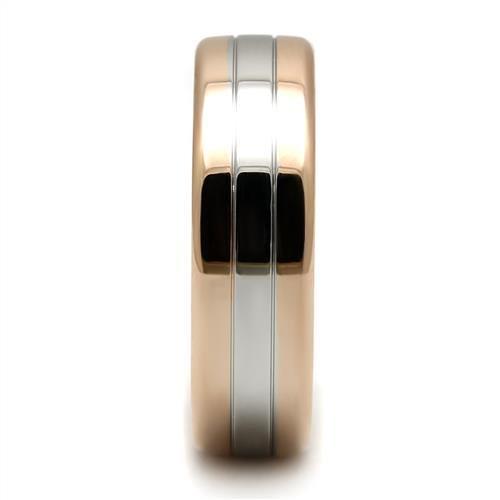 TK2569 - Two-Tone IP Rose Gold Stainless Steel Ring with No Stone-4