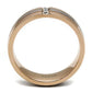 TK2570 - Two-Tone IP Rose Gold Stainless Steel Ring with Top Grade Crystal  in Clear-3
