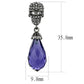 TK2574 - IP Light Black  (IP Gun) Stainless Steel Earrings with Synthetic Synthetic Glass in Tanzanite-1