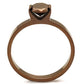 TK2593 - IP Coffee light Stainless Steel Ring with AAA Grade CZ  in Light Coffee-2