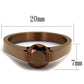 TK2594 - IP Coffee light Stainless Steel Ring with AAA Grade CZ  in Light Coffee-1