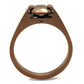 TK2594 - IP Coffee light Stainless Steel Ring with AAA Grade CZ  in Light Coffee-2