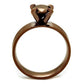 TK2597 - IP Coffee light Stainless Steel Ring with AAA Grade CZ  in Light Coffee-2