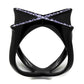 TK2603 - IP Black(Ion Plating) Stainless Steel Ring with Top Grade Crystal  in Amethyst-2
