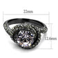 TK2604 - IP Light Black  (IP Gun) Stainless Steel Ring with Top Grade Crystal  in Light Amethyst-1
