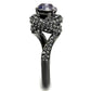 TK2604 - IP Light Black  (IP Gun) Stainless Steel Ring with Top Grade Crystal  in Light Amethyst-3