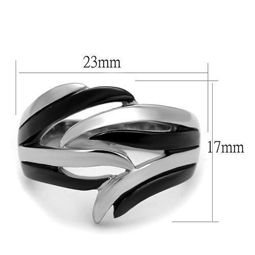 TK2605 - Two-Tone IP Black (Ion Plating) Stainless Steel Ring with No Stone-1