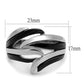 TK2605 - Two-Tone IP Black (Ion Plating) Stainless Steel Ring with No Stone-1
