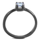 TK2609 - IP Light Black  (IP Gun) Stainless Steel Ring with AAA Grade CZ  in Light Amethyst-2