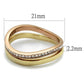 TK2613 - IP Gold & IP Rose Gold (Ion Plating) Stainless Steel Ring with Top Grade Crystal  in Clear-1