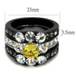 TK2615 - Two-Tone IP Black (Ion Plating) Stainless Steel Ring with AAA Grade CZ  in Topaz-1