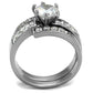 TK2616 - No Plating Stainless Steel Ring with AAA Grade CZ  in Clear-2