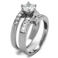 TK2616 - No Plating Stainless Steel Ring with AAA Grade CZ  in Clear-3