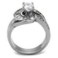 TK2617 - No Plating Stainless Steel Ring with AAA Grade CZ  in Clear-2