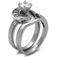 TK2617 - No Plating Stainless Steel Ring with AAA Grade CZ  in Clear-3