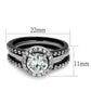 TK2620 - Two-Tone IP Black (Ion Plating) Stainless Steel Ring with AAA Grade CZ  in Clear-1