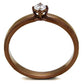 TK2621 - IP Coffee light Stainless Steel Ring with AAA Grade CZ  in Clear-2
