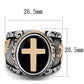 TK2623 - Two-Tone IP Rose Gold Stainless Steel Ring with Epoxy  in Jet-1