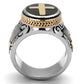 TK2623 - Two-Tone IP Rose Gold Stainless Steel Ring with Epoxy  in Jet-2