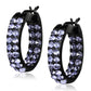 TK2625 - IP Black (Ion Plating) Stainless Steel Earrings with Top Grade Crystal  in Light Amethyst-0