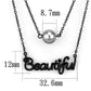 TK2628 - IP Black(Ion Plating) Stainless Steel Necklace with Synthetic Glass Bead in Gray-1