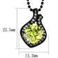 TK2629 - IP Black(Ion Plating) Stainless Steel Chain Pendant with AAA Grade CZ  in Apple Green color-1