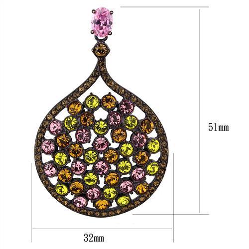 TK2630 - IP Coffee light Stainless Steel Earrings with AAA Grade CZ  in Rose-1