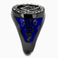 TK2637 - Two Tone IP Light Black (IP Gun) Stainless Steel Ring with Top Grade Crystal  in Black Diamond-3