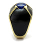TK2640 - IP Gold(Ion Plating) Stainless Steel Ring with AAA Grade CZ  in London Blue-3