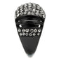TK2643 - IP Black(Ion Plating) Stainless Steel Ring with Top Grade Crystal  in Hematite-3