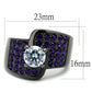 TK2644 - IP Light Black  (IP Gun) Stainless Steel Ring with AAA Grade CZ  in Light Amethyst-1