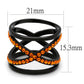 TK2645 - IP Black(Ion Plating) Stainless Steel Ring with Top Grade Crystal  in Orange-1