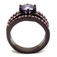 TK2652 - IP Dark Brown (IP coffee) Stainless Steel Ring with AAA Grade CZ  in Amethyst-2