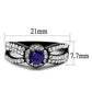 TK2653 - Two-Tone IP Black (Ion Plating) Stainless Steel Ring with AAA Grade CZ  in Tanzanite-1